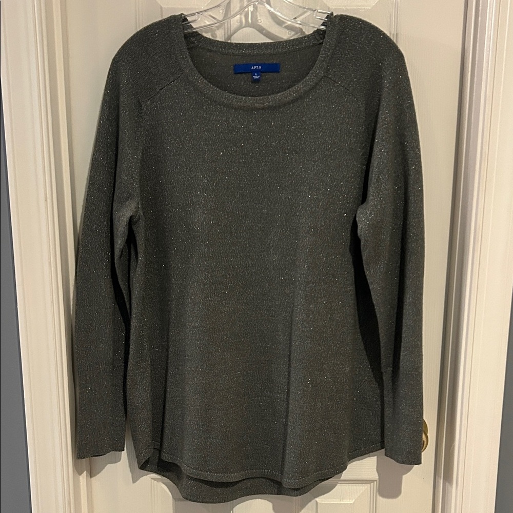 ⚜️ Apt. 9 Charcoal Women's Sweater Subtle Shimmer